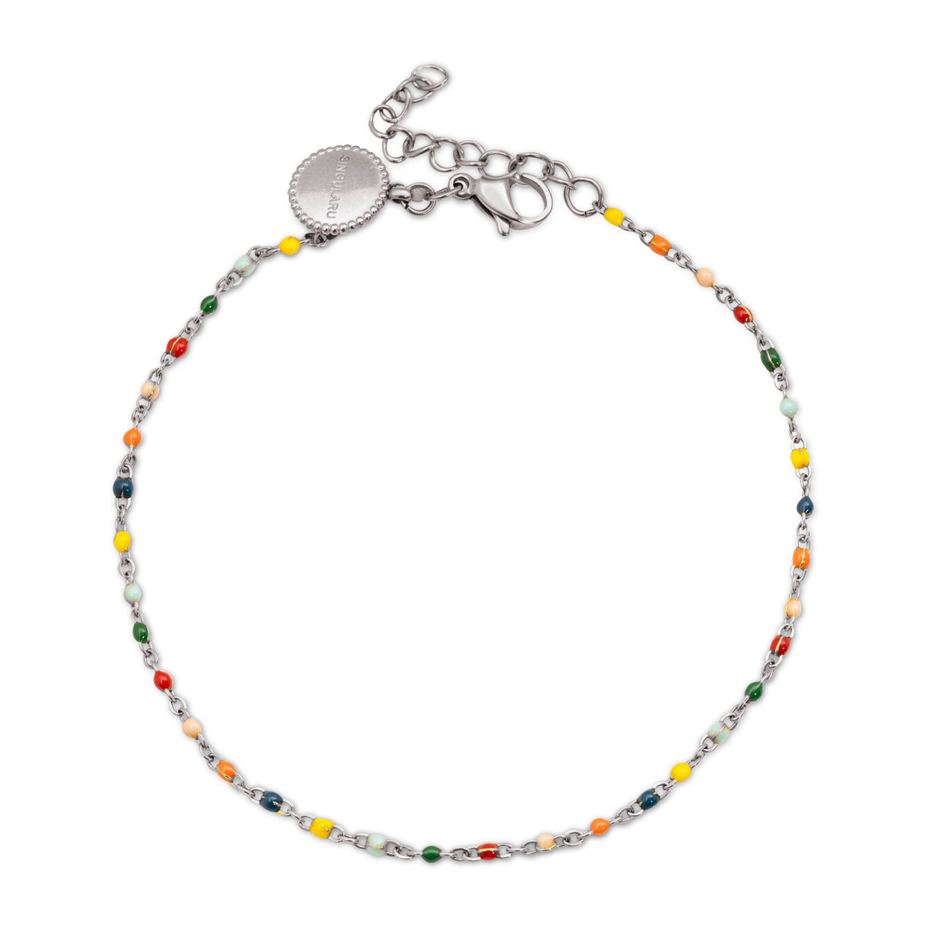Tobillera Dots Colors Enamel Acero
