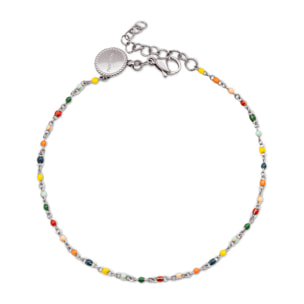 Tobillera Dots Colors Enamel Acero