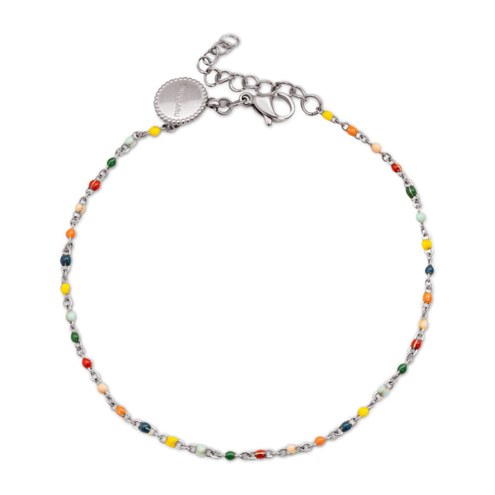 Tobillera Dots Colors Enamel Acero