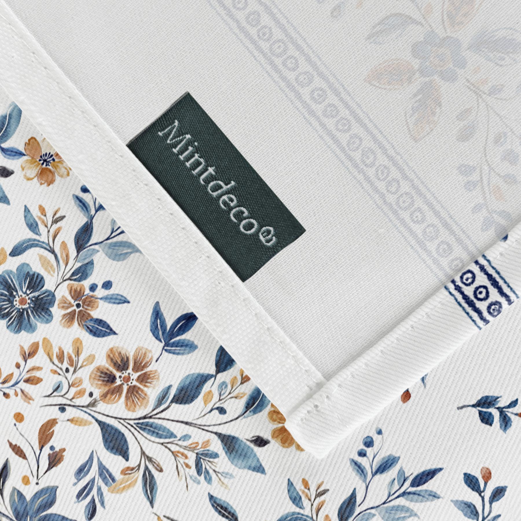 Nappe imprimée anti-tâches IONA BLEU