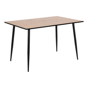 Table à manger 4 personnes bois et noir 120cm ALMA