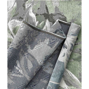 Tappeto Arredo Disegno Floreale Verde