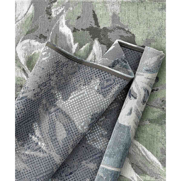 Tappeto Arredo Disegno Floreale Verde