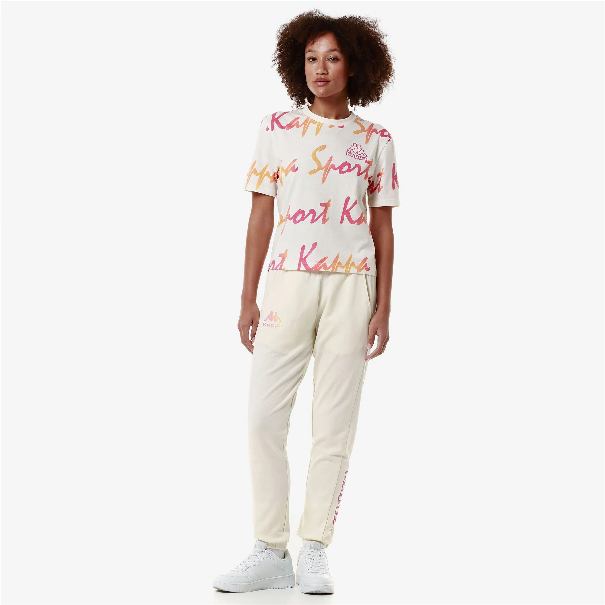 Kappa - Pantaloni Donna Bianco - LOGO FESIA