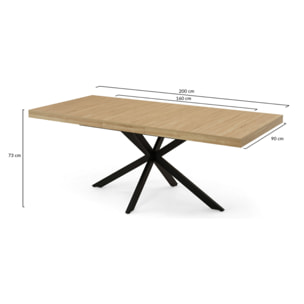 Table à manger extensible Spider 160-200cm avec rangement