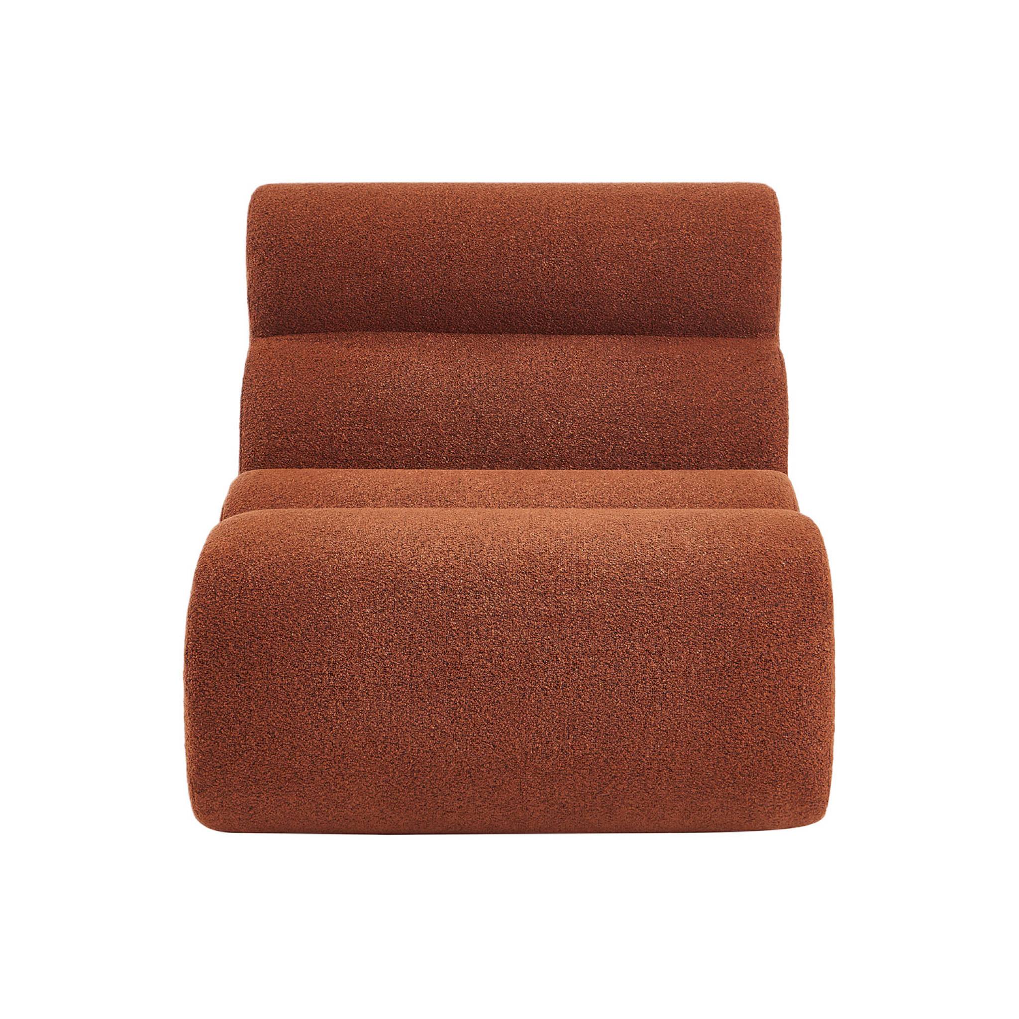 Lot de 3 chauffeuses bouclette texturée terracotta 1 place - L 81 x P 99 x H 75cm - Nova