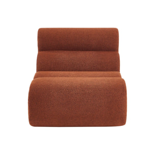 Lot de 3 chauffeuses bouclette texturée terracotta 1 place - L 81 x P 99 x H 75cm - Nova