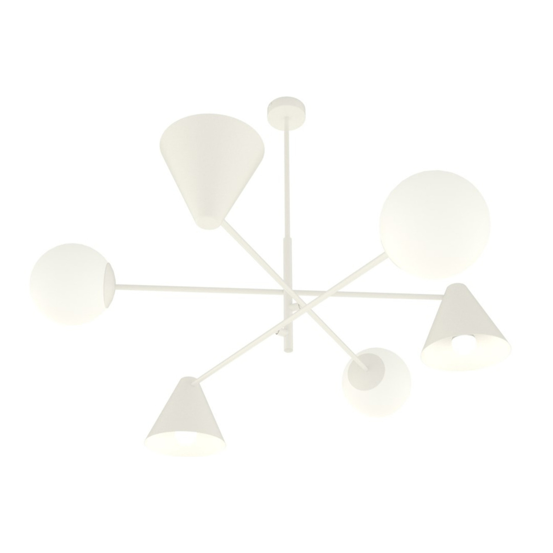 Lampada a sospensione HERMES 6 luci in acciaio bianco