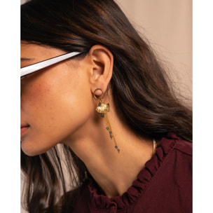 Pendientes de acero con piedras naturales y cadenas de mujer