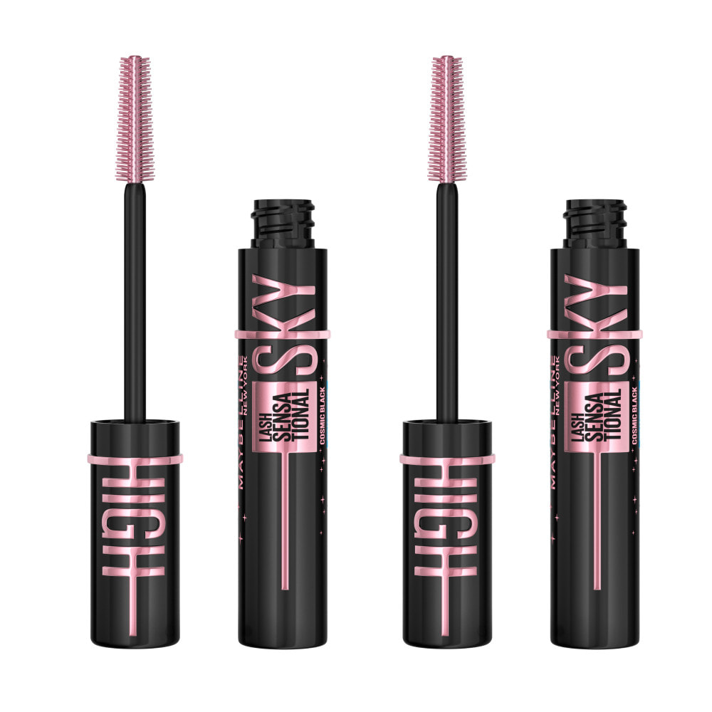 Maybelline New York- Lot de 2 Mascaras Volume et Longueur Illimitée - Cils Sensational Sky High - Cosmic Black Noir Intense - 7.