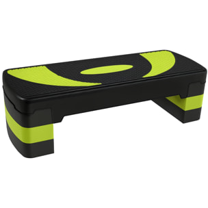 Step de Aeróbic Step para Fitness Antideslizante con Altura Regulable 3 Niveles de 10/15/20 cm Tabla Plataforma Stepper para Ejercicio en Casa Gimnasia Carga 150 kg 80x31x20 cm Verde y Negro