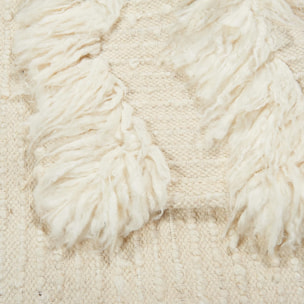 Tapis Nehi tissé main en coton hypoallergénique beige