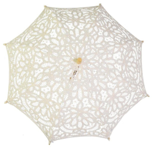 Ombrello in pizzo traforato crema cmø80x66