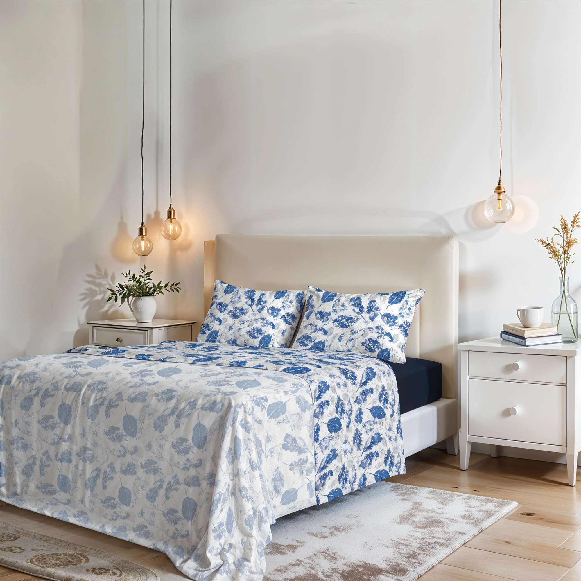 COMPLETO LETTO FANTASY, 100% Microfibra - FOGLIE