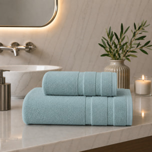 COTONE EGIZIANO Coppia Spugna Lusso 530 gr_40x60+60x110_Menta Polvere