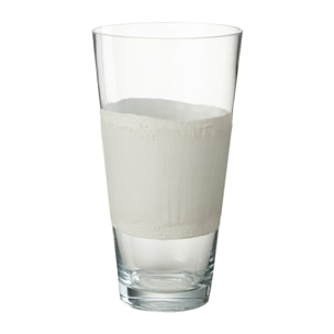 J-Line vase Delph - verre -transparent/blanc - small - 35 cm de hauteur