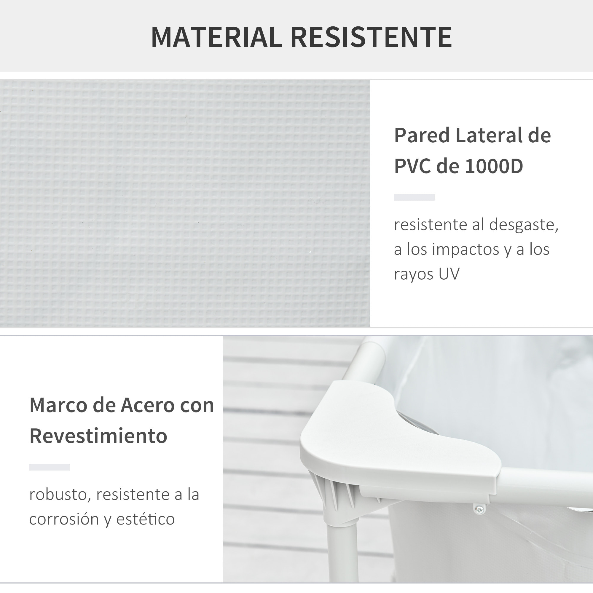 Piscina Desmontable 3600L Rectangular con Depuradora Cartucho 291x190x75 cm Gris