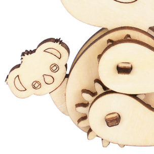 Mini puzzle meccanico 3D in legno. Design Koala. 18 pezzi.