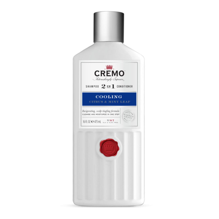Pack de 2 - CREMO - Cooling Shampooing et Après-Shampooing Agrumes & Feuilles de Menthe 473ml