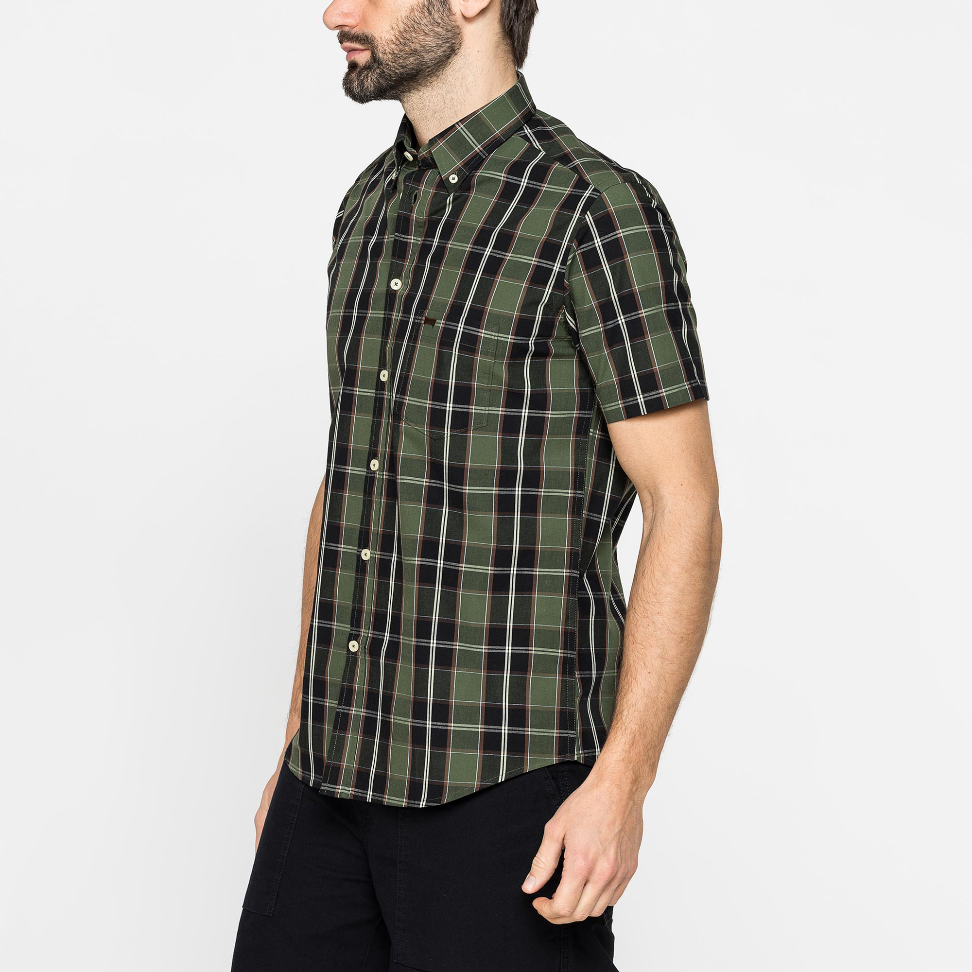 CAMICIA A MANICA CORTA IN COTONE CON FANTASIA