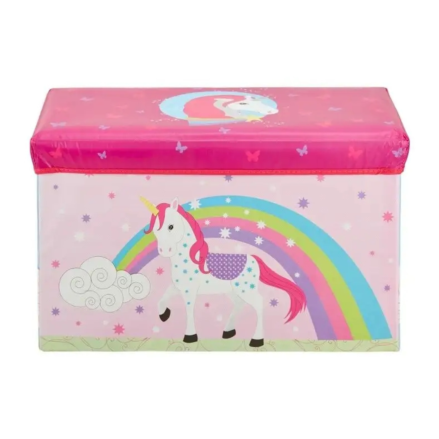 Caja de almacenamiento MDS con tela no tejida, diseño unicornio 60x30x35cm