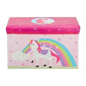 Caja de almacenamiento MDS con tela no tejida, diseño unicornio 60x30x35cm