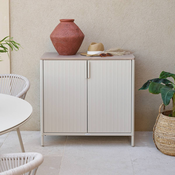 Buffet de jardin Ironia en acier galvanisé argile et lin