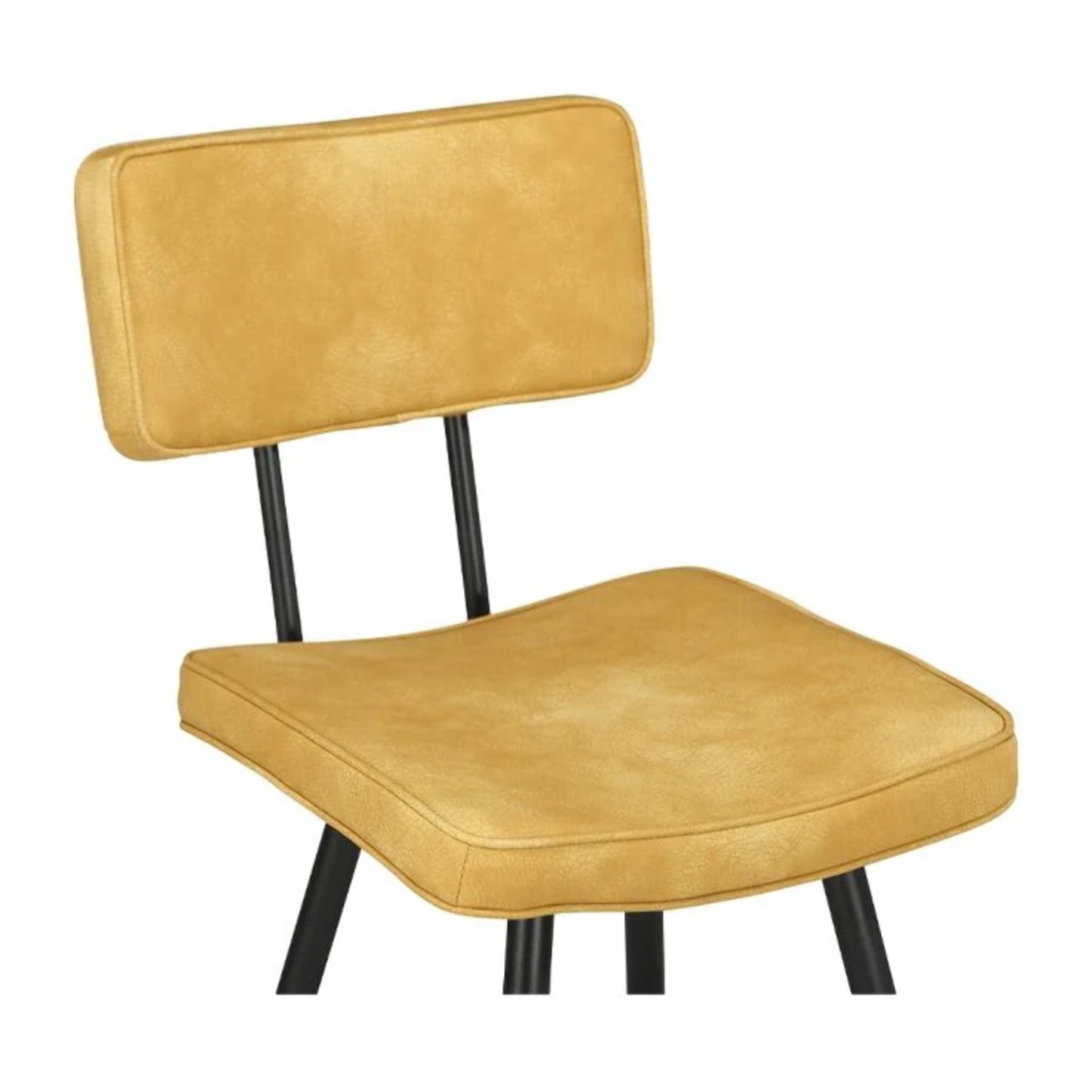 Lot de 2 chaises de bar mi-hauteur 66 cm cuir synthétique jaune - Texas