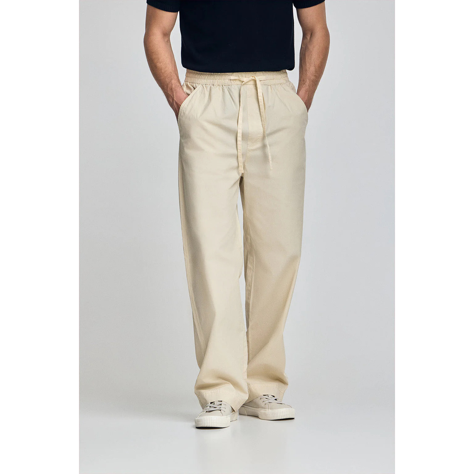 Pantalón Sunset de cintura elástica en beige
