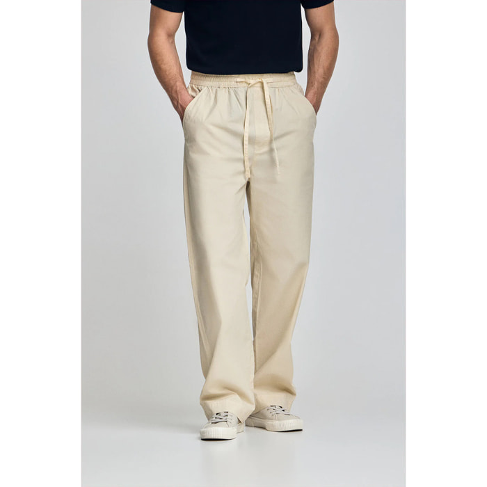 Pantalón Sunset de cintura elástica en beige
