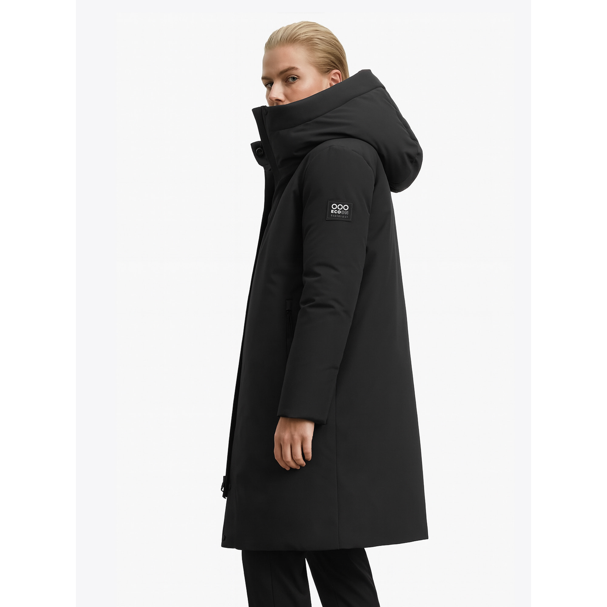 Abrigo para mujer ECOON Bayona Long jacket - Negro