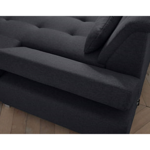 Vermont - canapé panoramique d'angle gauche - 7 places - XXL - Noir