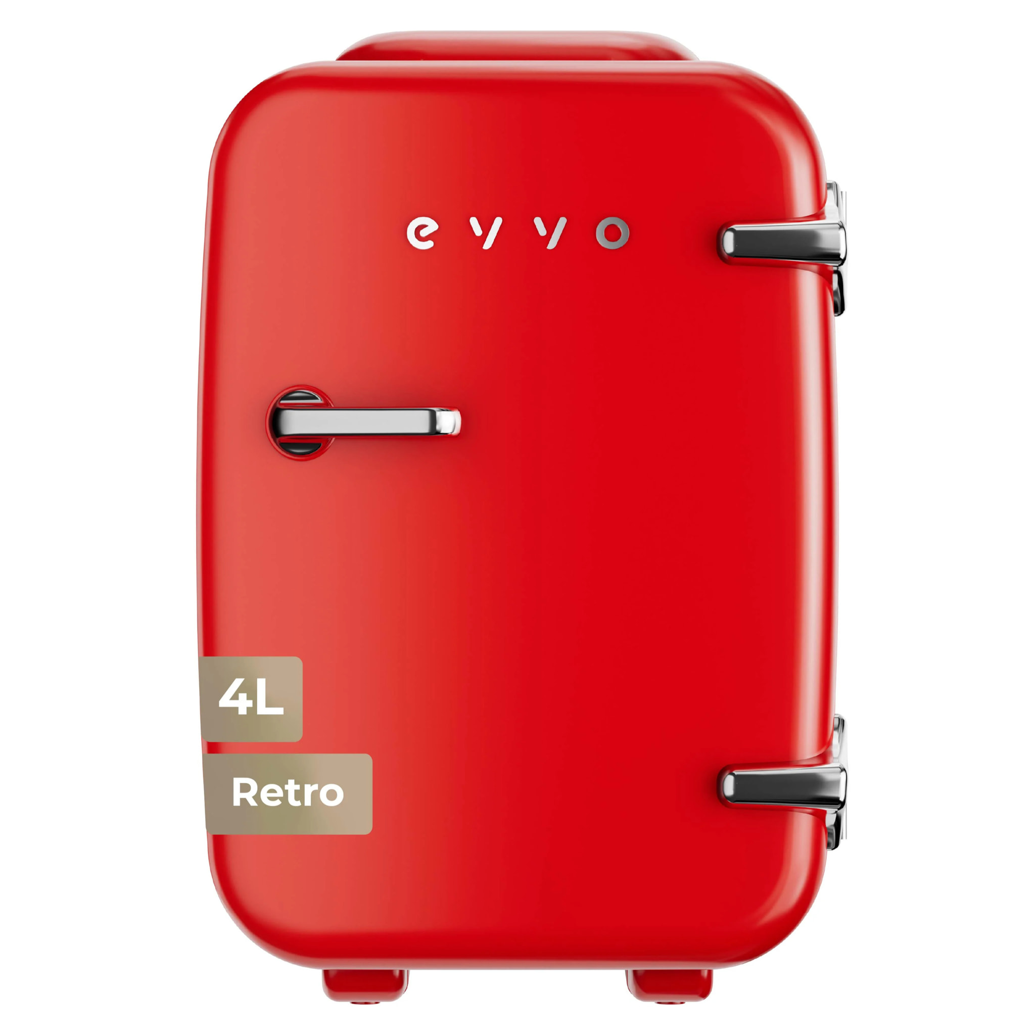 EVVO F4 Mini nevera retro roja 4L, portátil 12V/220V, frío y calor, silenciosa, para cremas, maquillaje, coche y oficina