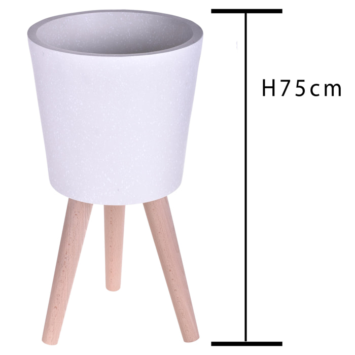 Vaso Con Gambe Faggio. Misure 40X75 Cm - Pezzi 1 - 40X75X40cm - Colore: Bianco - Bianchi Dino - Decori Casa E Complementi