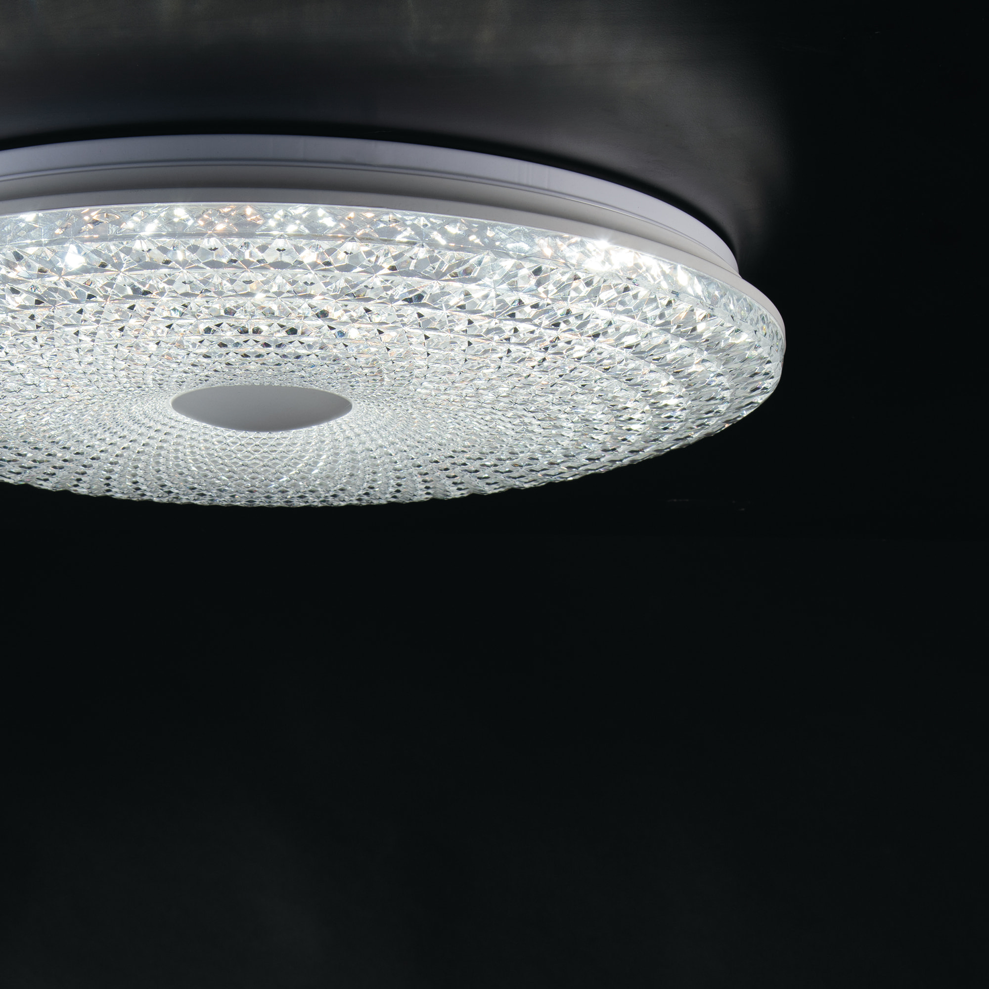 Plafoniera LED UNIKA bianca effetto diamantato con CCT, Wi-Fi e telecomando incluso 50 cm.