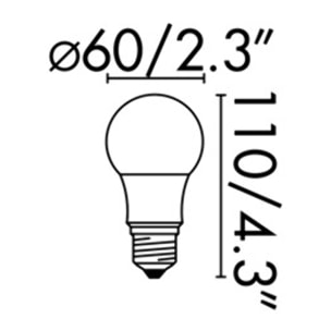 Lampadina A60 a specchio E27 LED 4W 2700K DIMMABILE