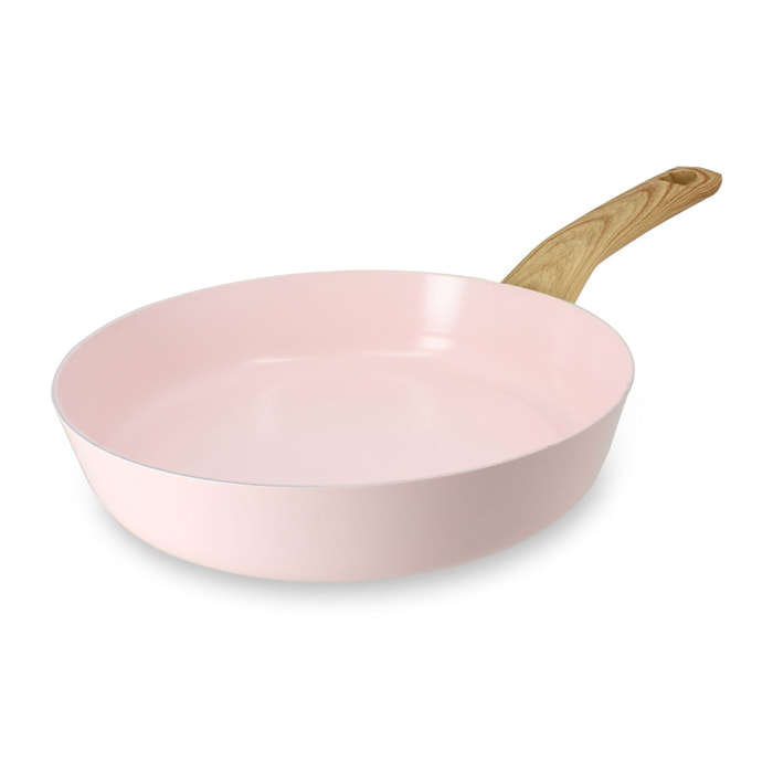 Poêle en revêtement céramique 24cm rose - tous feux COLORAMA