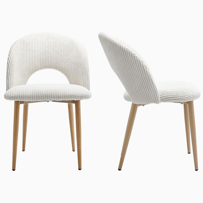 Lot de 2 chaises en velours côtelé - MOSS