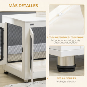 Jaula para Perros de Madera Superficie Mesa de Centro 94x60x71,5cm con 2 Puertas