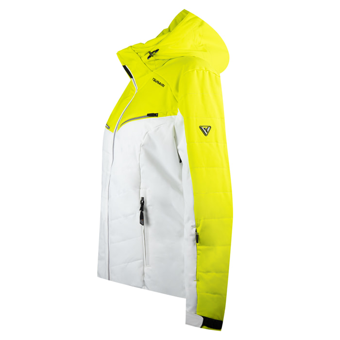 CHAQUETA MUJER PUFFY BLANCO-AMARILLO