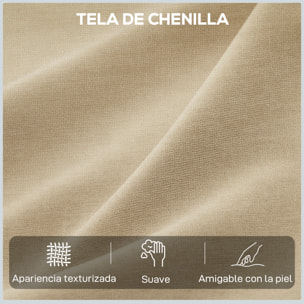 Sillón Relax Reclinable Eléctrico con Doble Motor, Sillón Reclinable de Chenilla Giratorio y Balancín con Reposacabezas Ajustable, Puertos USB y USB-C, Reposapiés, Botones Iluminados, Beige