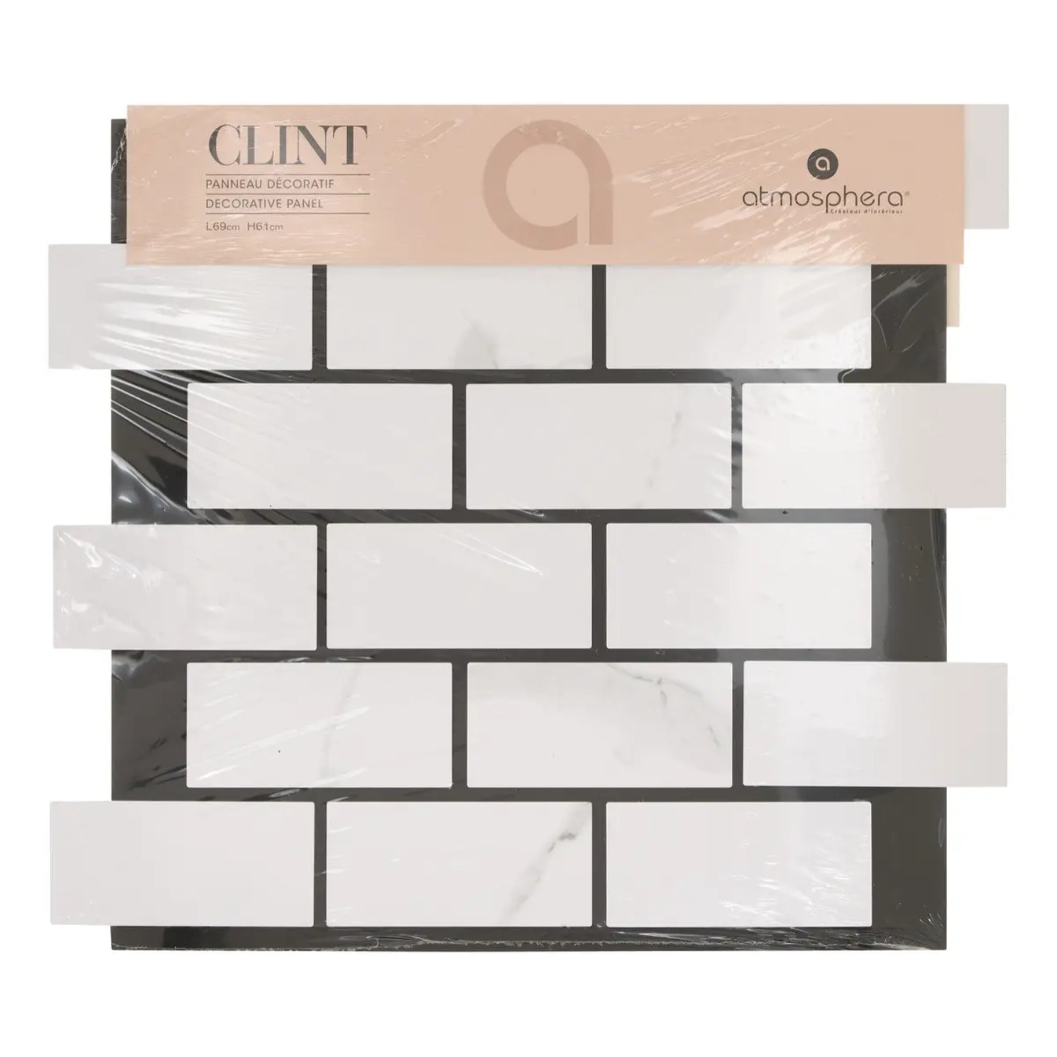 Panneau décoratif mural Clint gris 61x69cm