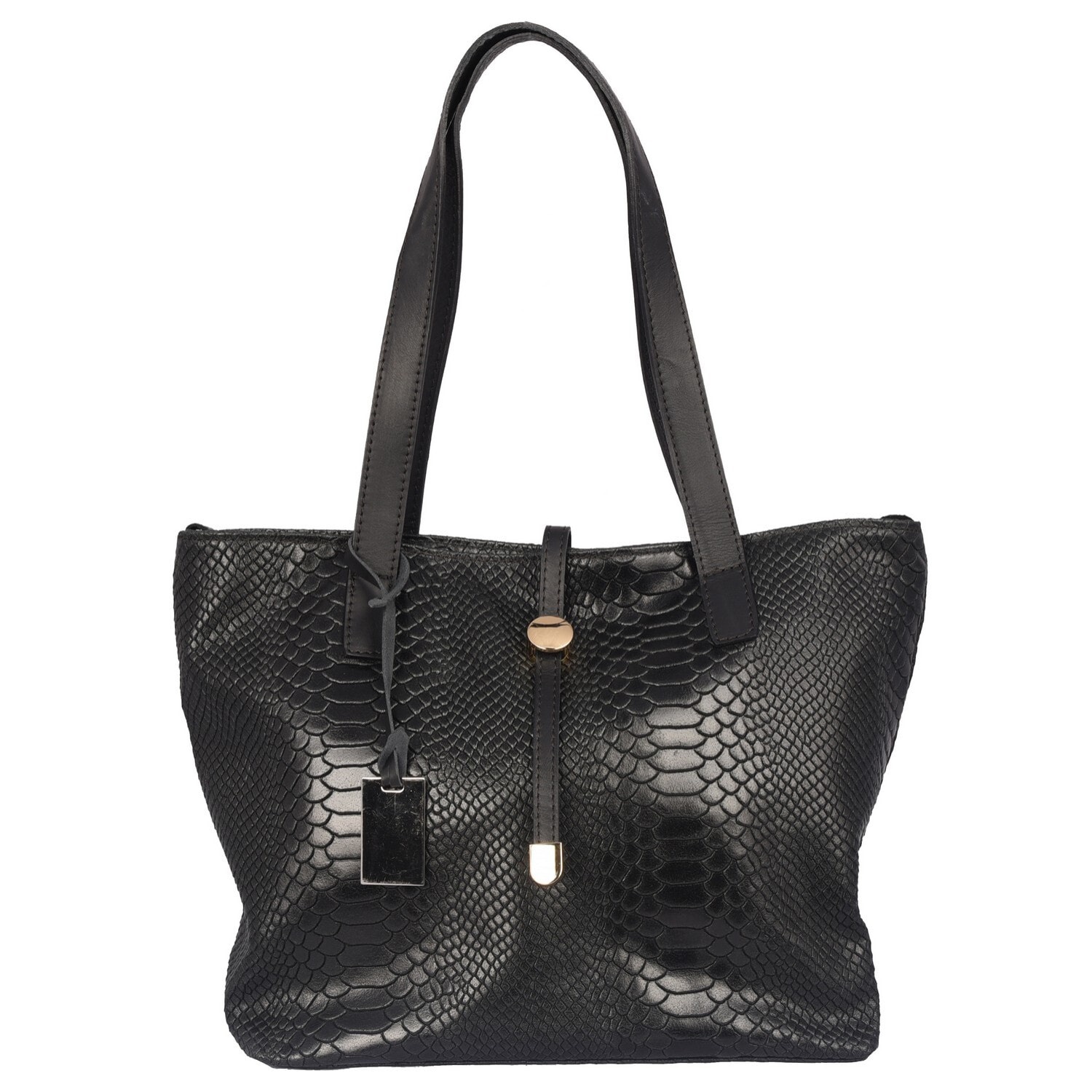 Borsa Donna in vera pelle Made in Italy colore Nero dimensioni cm 26x31x15