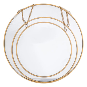 Set de 3 miroirs ronds doré D20/24/D29cm
