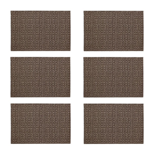 Lot de 6 sets de table effet tissage marron 45x30cm TISSAGE