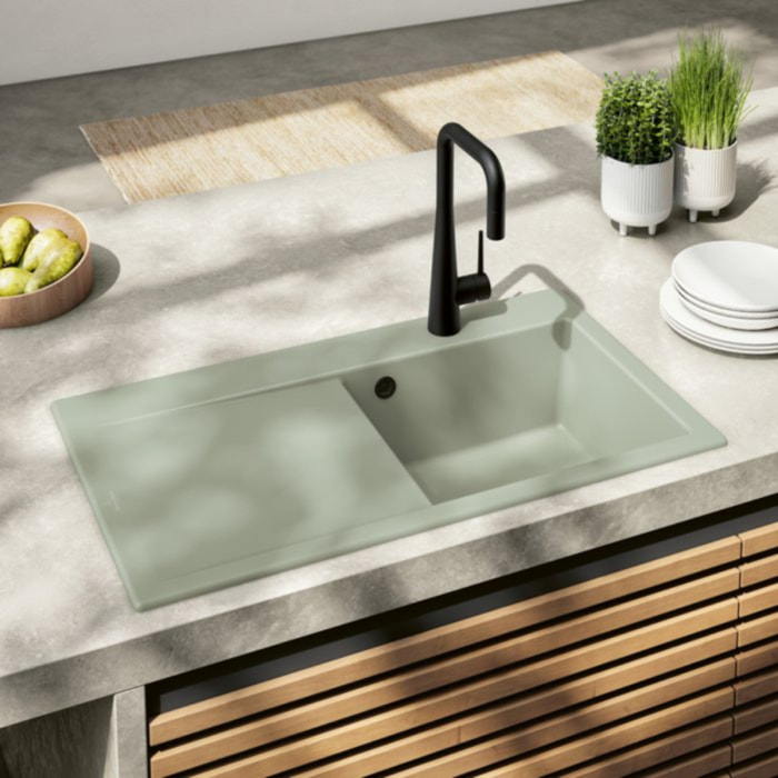 Robinet de cuisine avec douchette VILLEROY & BOCH Konic noir mat