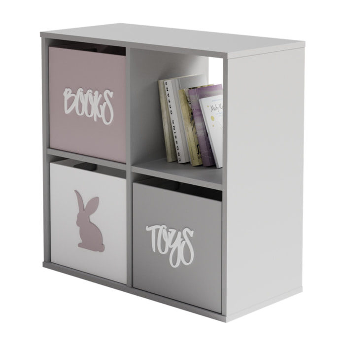 Libreria a Cubi Loni 2x2 Bianca
