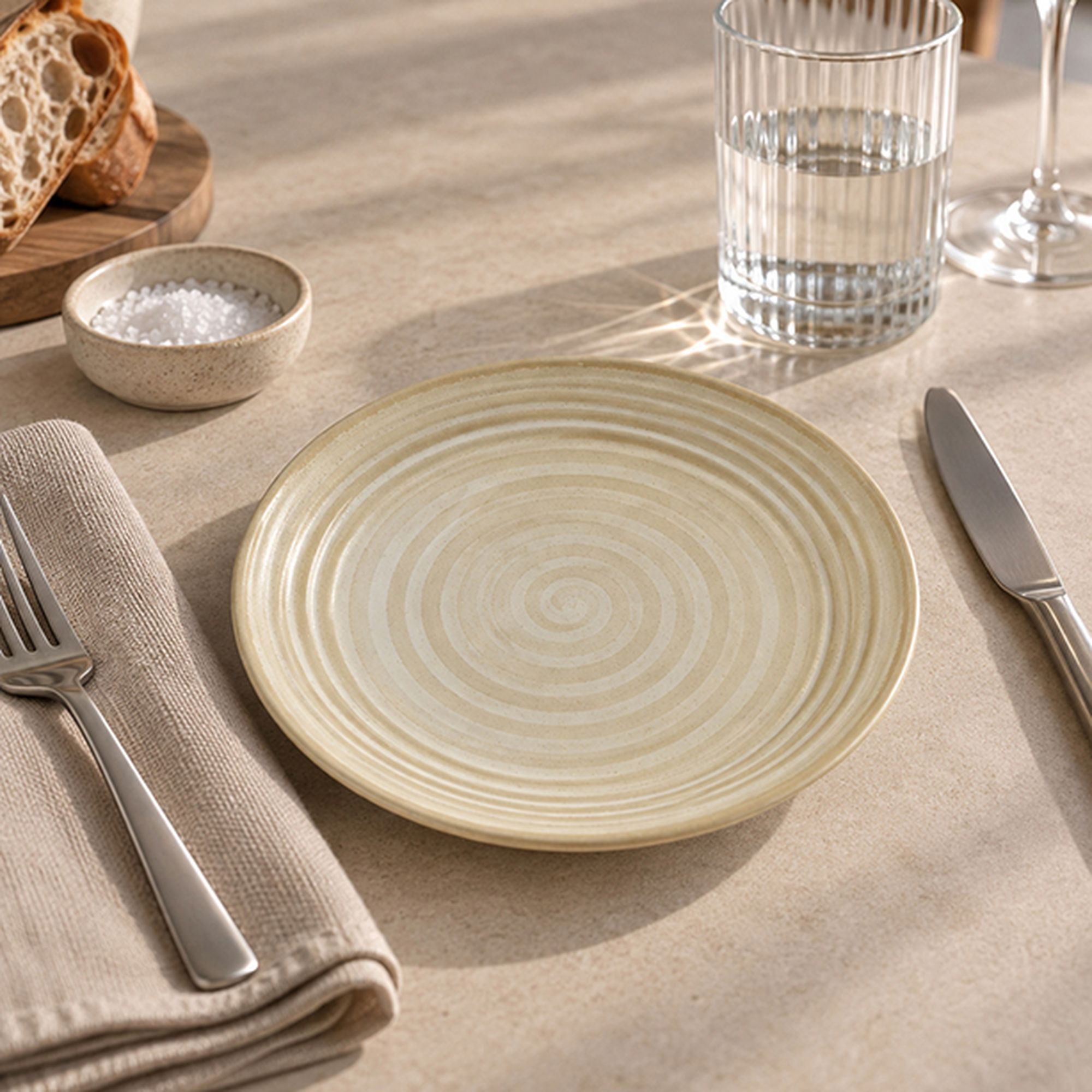 Lot de 6 assiettes à dessert 21cm en grès jaune TURBOLINO