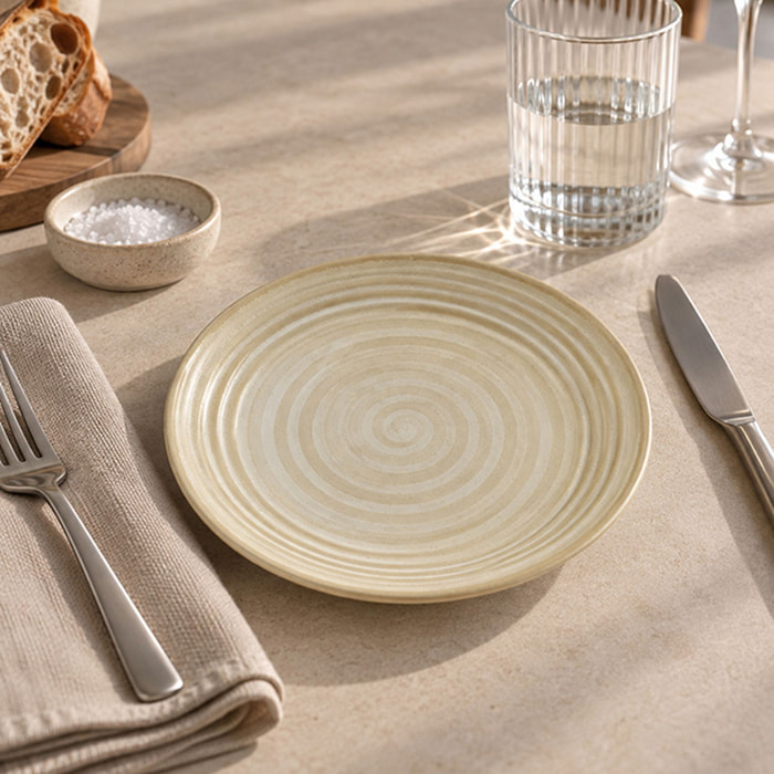 Lot de 6 assiettes à dessert 21cm en grès jaune TURBOLINO