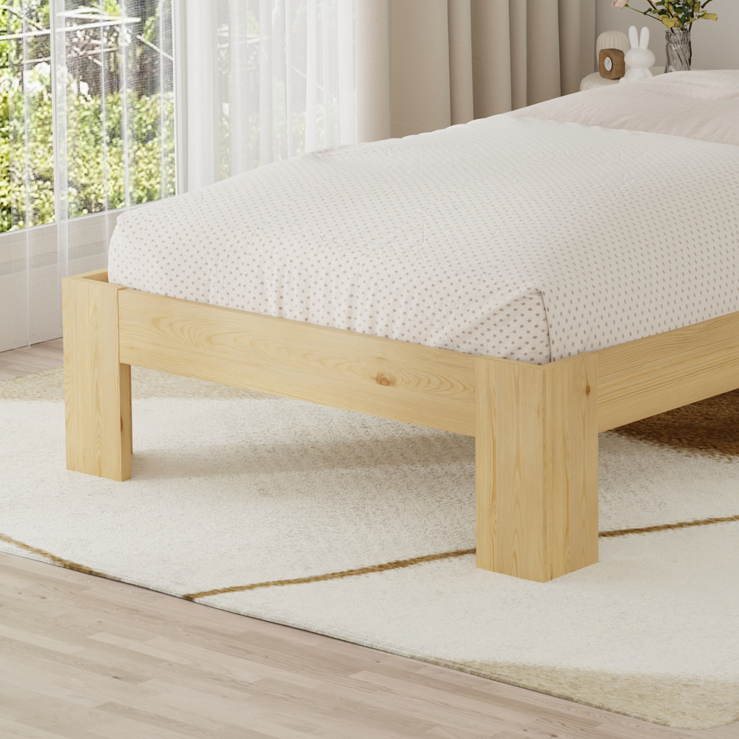 Lit en bois avec tête de lit 90x190cm FINN